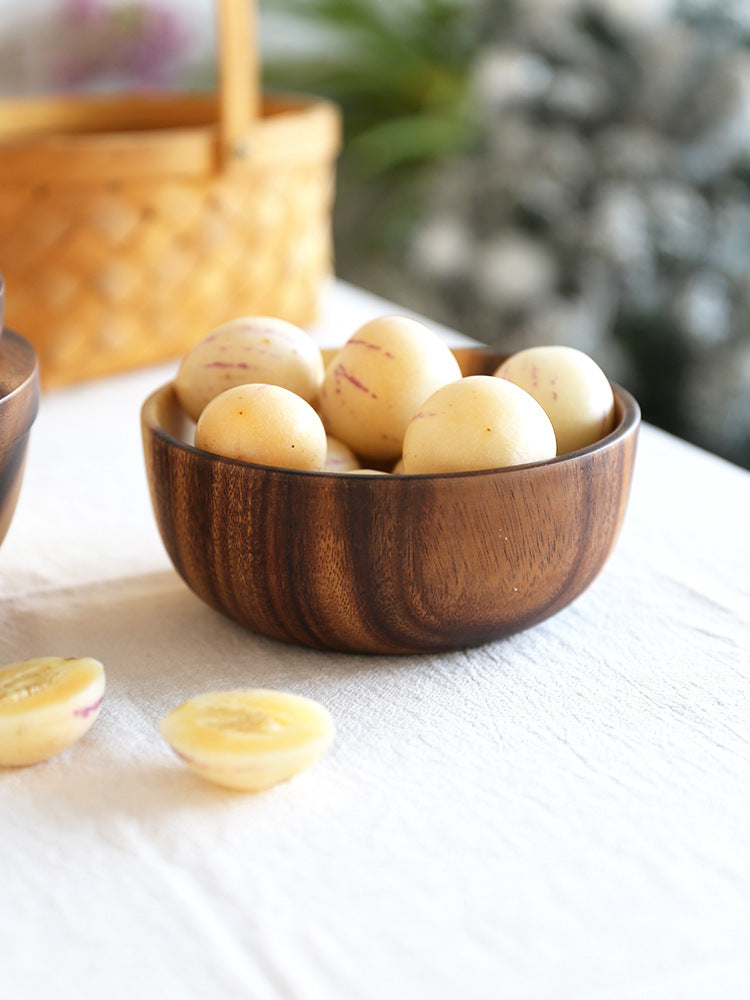 Kitchen Natural Wooden Bowl Household Fruit Bowl Salad