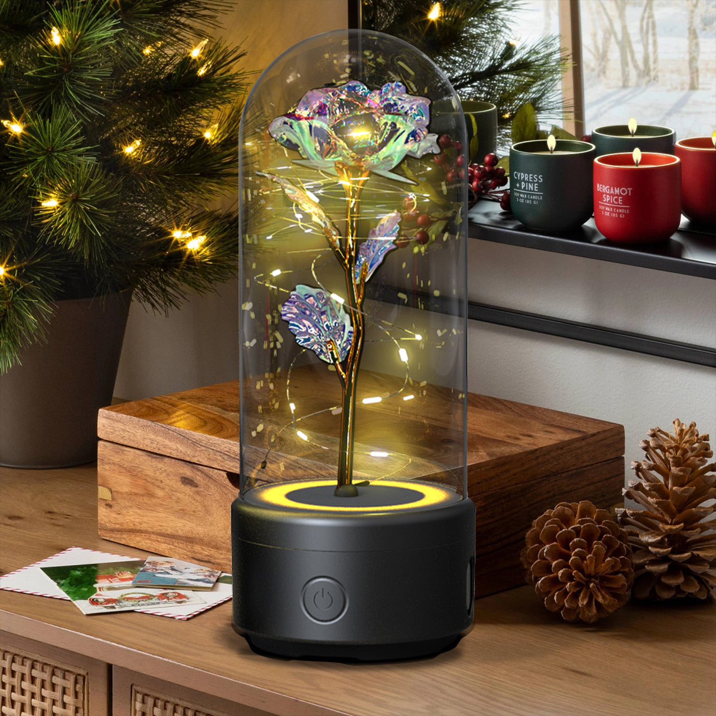 Creative 2 In 1 Rose Flowers LED Light And Valentine's Day Gift