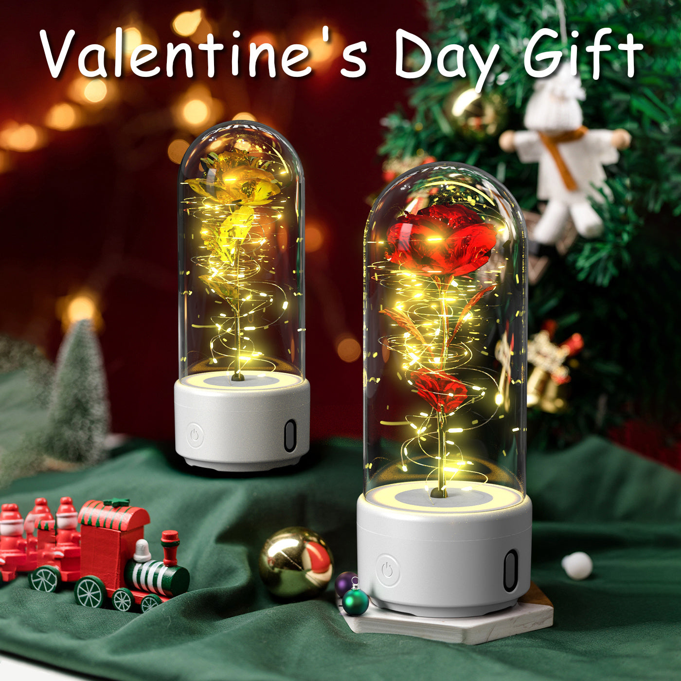 Creative 2 In 1 Rose Flowers LED Light And Valentine's Day Gift