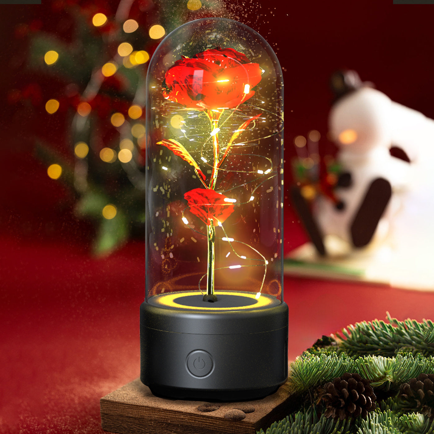 Creative 2 In 1 Rose Flowers LED Light And Valentine's Day Gift