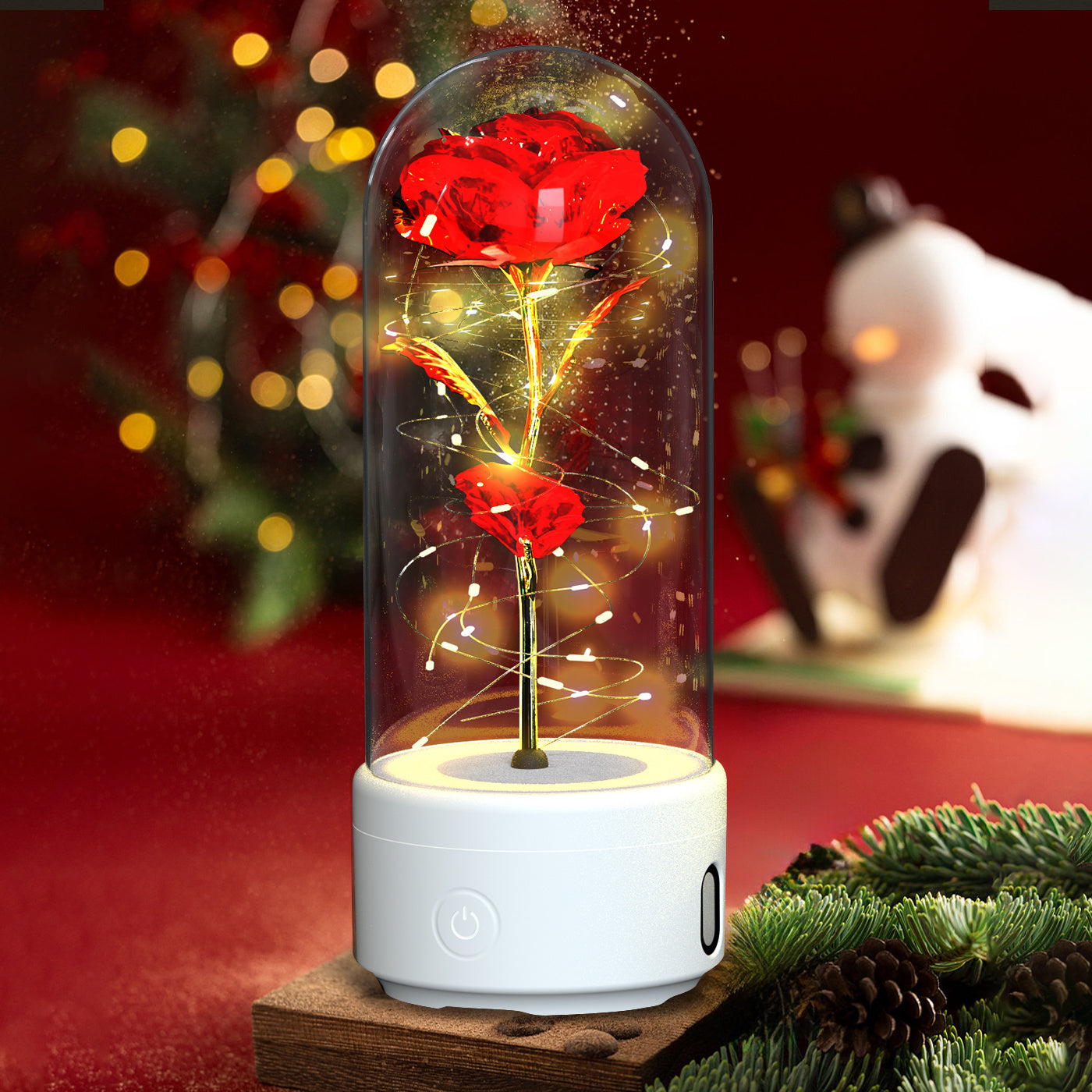 Creative 2 In 1 Rose Flowers LED Light And Valentine's Day Gift