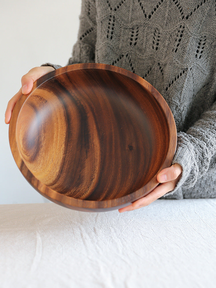 Kitchen Natural Wooden Bowl Household Fruit Bowl Salad