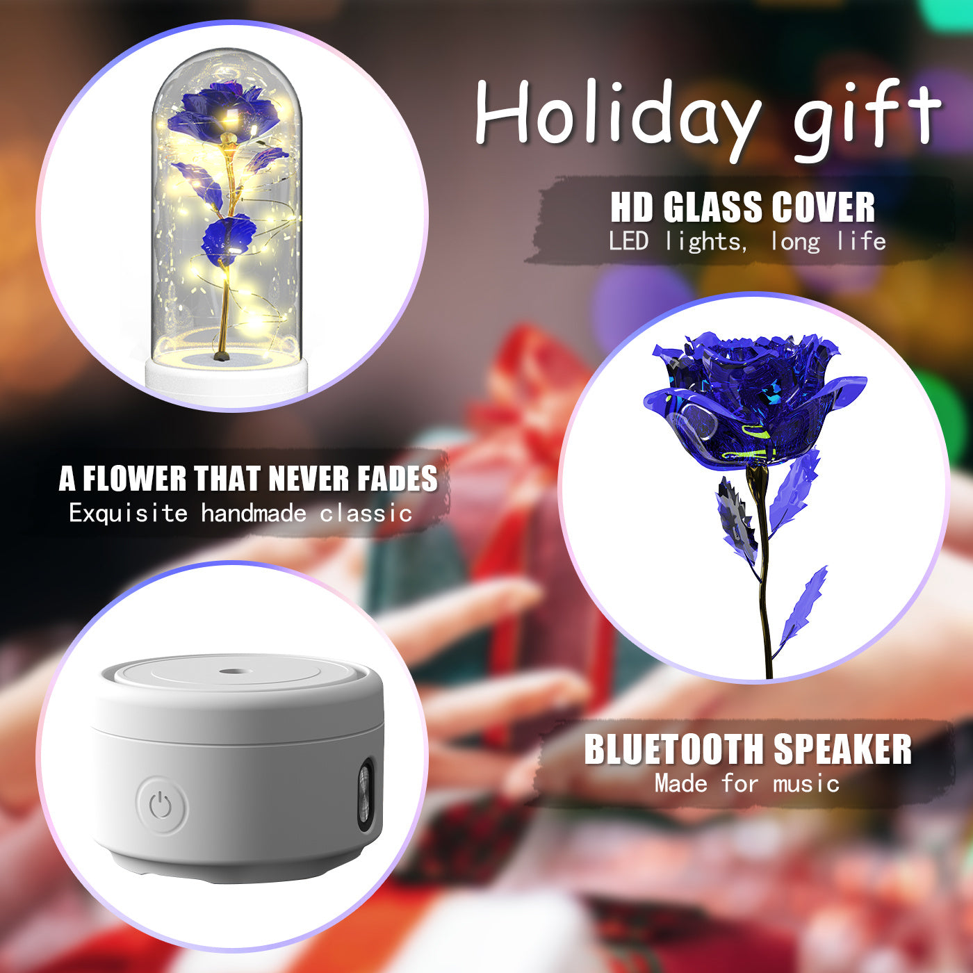 Creative 2 In 1 Rose Flowers LED Light And Valentine's Day Gift