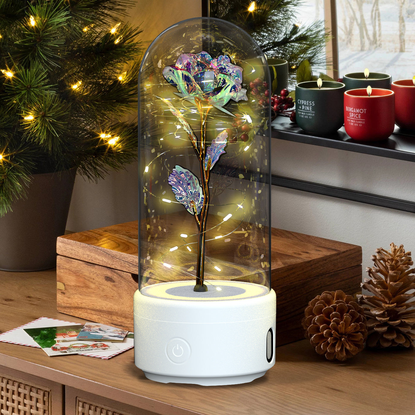Creative 2 In 1 Rose Flowers LED Light And Valentine's Day Gift