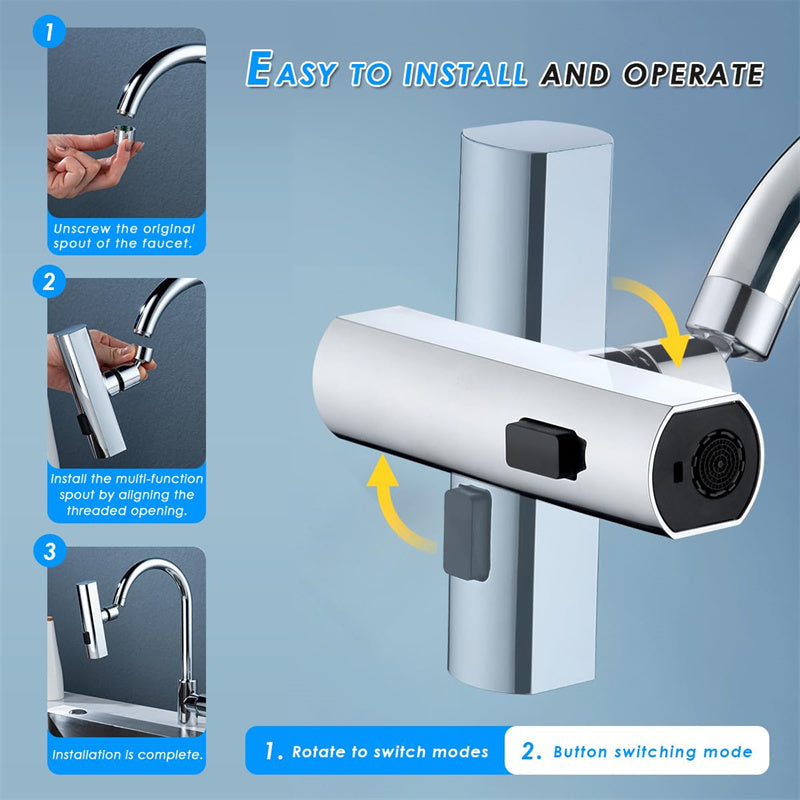 Faucet Waterfall Outlet Splash Proof Universal Rotating