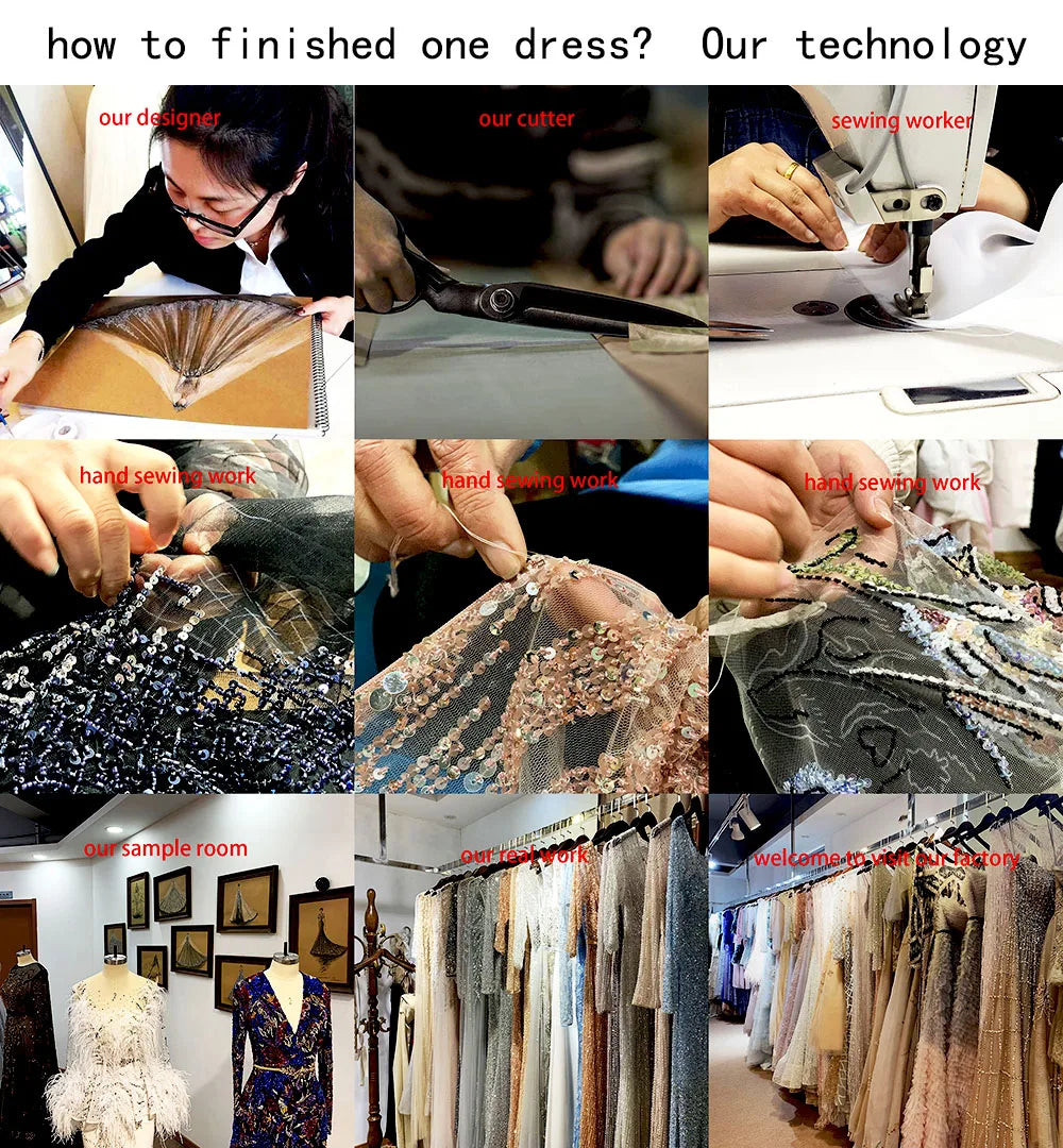 Luxury Gold Color Sequins Full Beading Work Crystals V-Neck Mermaid Skirt Long Cape Customize availables