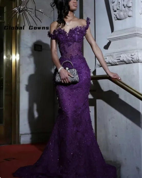 Bespoke Luxury Black Mermaid Evening Gown
