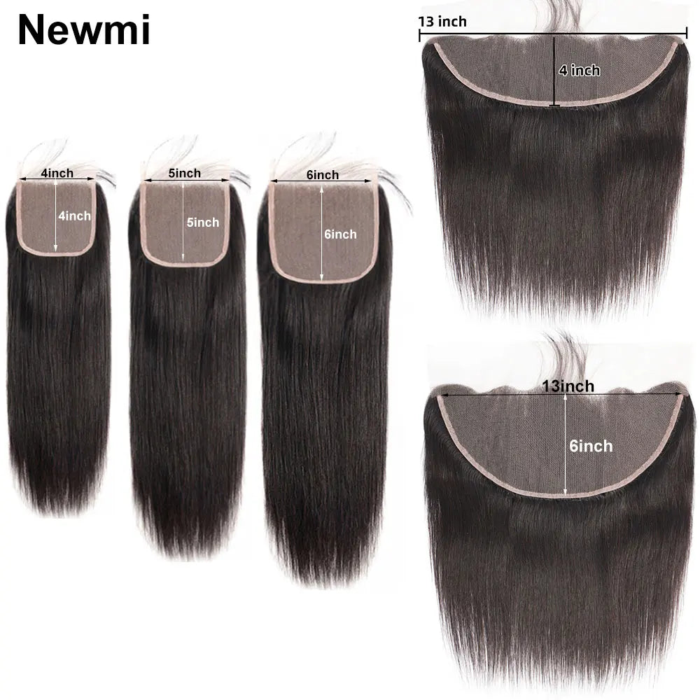 Straight 4x4 5x5 613x4 13x6 Lace Frontal Human Hair Ear to Ear Frontal Extensionsx6 Lace Closure Human Hair Transparent