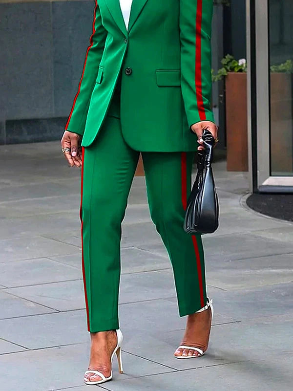 New Women's Suit Pants Side Striped High Waist Straight Trousers Urban Female Spring Summer Casual Commuter Bottom